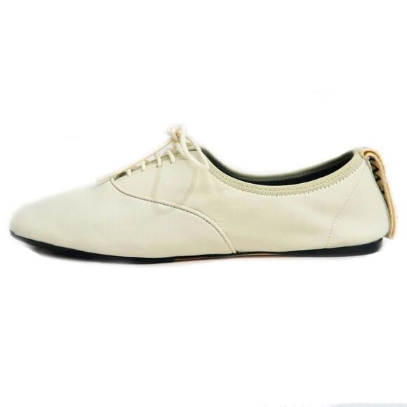 Loewe Flat Shoes 561910 Off-white Size 37 Leather Women's Shoes Women's